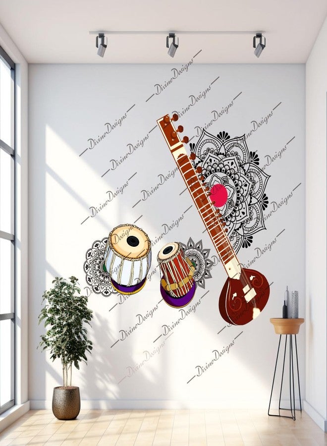 DivineDesigns ملصق فني بتصميم سيتار وتابلا وماندالا جميل من تصميم DivineDesigns - Image 2